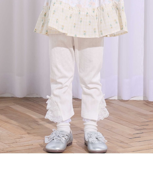 裾チュールレース7分丈レギンス(80~120cm)