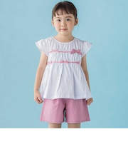 【店舗限定】リボントップス＋キュロットパンツセットアップ(95～150cm)