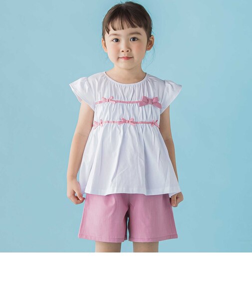 【店舗限定】リボントップス＋キュロットパンツセットアップ(95～150cm)