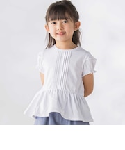 【店舗限定】レースタックフレア天竺半袖Tシャツ(95～150cm)