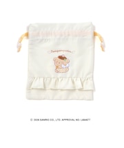 【シナモロール/ポムポムプリン×SLAPSLIP】フロントプリントフリルチェック巾着