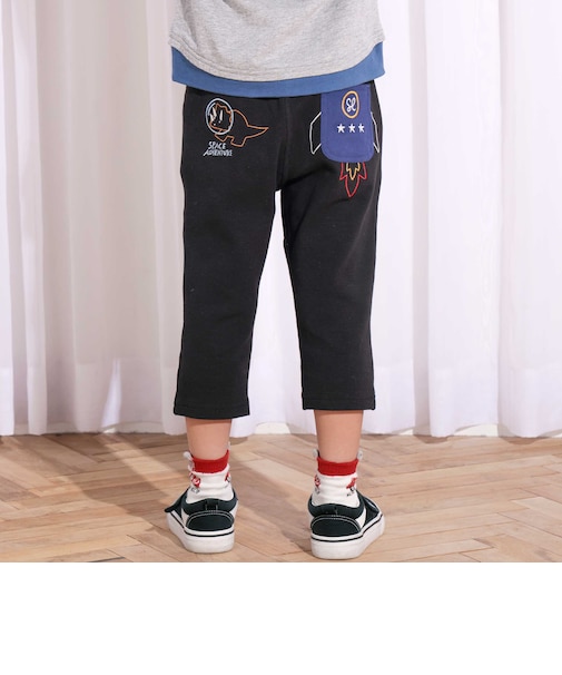 乗り物モチーフ7分丈ミラノリブパンツ(80~120cm)