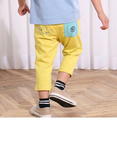 乗り物モチーフ7分丈ミラノリブパンツ(80~120cm)