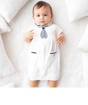 【お揃い】天竺セーラーネクタイ付き2WAYオールベビー(50~75cm)