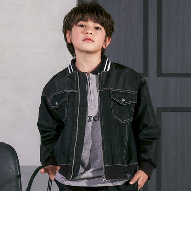 タフタｘデニムドッキングブルゾン(110~150cm)