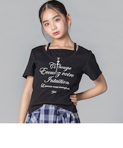 【 ニコ☆プチ 】ハーフジップレイヤード風半袖Tシャツ(130~160cm)