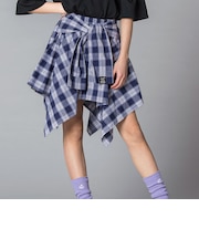 【 ニコ☆プチ 】リボンチェック イレヘムスカパン(130~160cm)