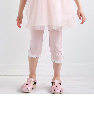 裾レース付き6分丈レギンス(80~130cm)