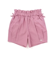 【接触冷感/お揃い】無地+総柄タック入りショートパンツ(90~130cm)