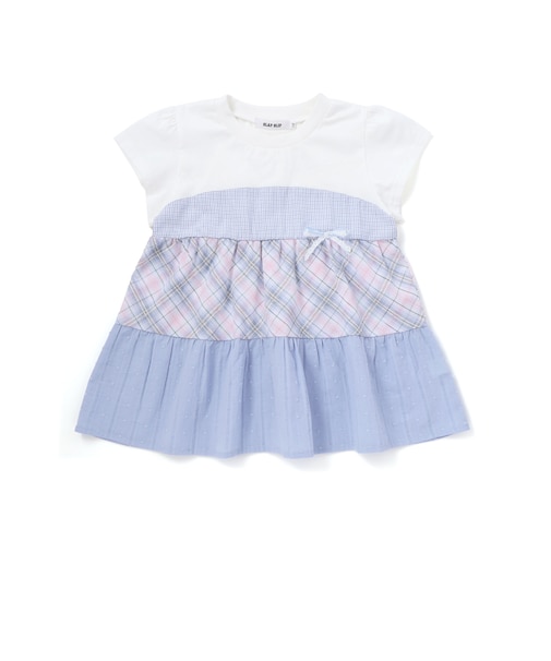 【お揃い】マドラスチェックティアード半袖Tシャツ(80~130cm)