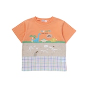 【お揃い】化石恐竜切り替え半袖Tシャツ(80~130cm)