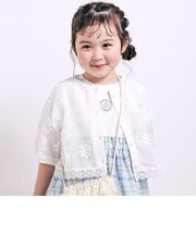 花モチーフニットレース5分丈カーディガン(90~130cm)