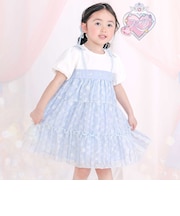 【スラプリ】花柄シフォンレースリボンワンピース(80~130cm)