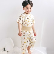 【スララク/腹巻き一体型/吸汗速乾】みんな快眠！半袖みんみんパジャマ上下セット(80~130cm)