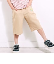 【接触冷感/お揃い】無地+総柄5.5分丈パンツ(80~130cm)