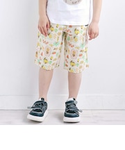 【接触冷感/お揃い】無地+総柄5.5分丈パンツ(80~130cm)