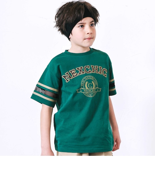 メッシュスリーブ・カレッジロゴTシャツ(110~150cm)