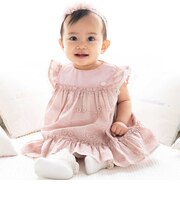 綿フリルレースブルマ付きワンピースベビー(70~90cm)