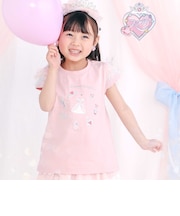 【スラプリ】チュールスリーブ天竺半袖Tシャツ(80~130cm)