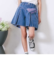 レイヤードタックデニムショートパンツ(110~150cm)