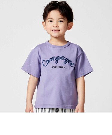 コード刺しゅうロゴ天竺半袖Tシャツ(90~160cm)