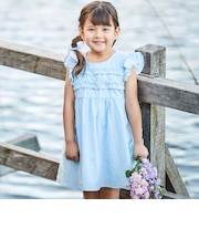 ドットドビーフリルギャザーワンピース(90~140cm)