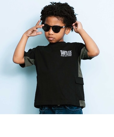 【接触冷感】メッシュ切替 ビッグシルエットTシャツ(110~160cm)