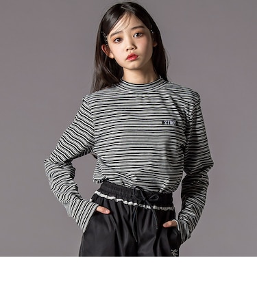 【 ニコ☆プチ 】プチハイ×ボーダートップス  (130~160cm)