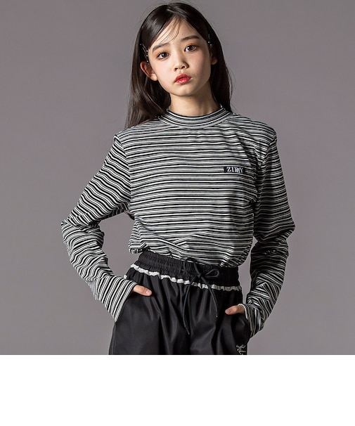 【 ニコ☆プチ 】プチハイ×ボーダートップス  (130~160cm)