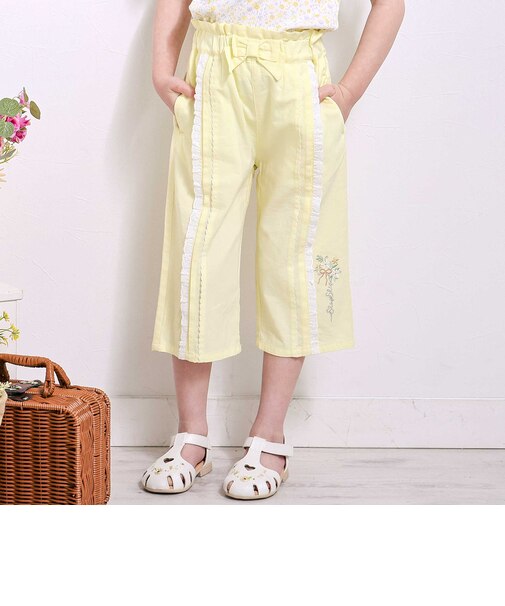 ウエストリボン付き7分丈リラックスパンツ(90~130cm)