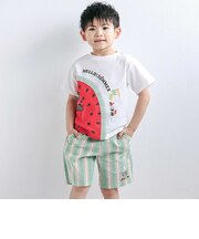 フルーツ昆虫プリント半袖Tシャツ+パンツセットアップ(80~130cm)