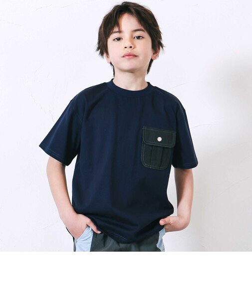 デニムポケット・ピグメントカレッジTシャツ(110~150cm)