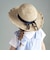 【UVカット】【お揃い】リボン付きブリムスカラップデザインペーパーハット(52~56cm)