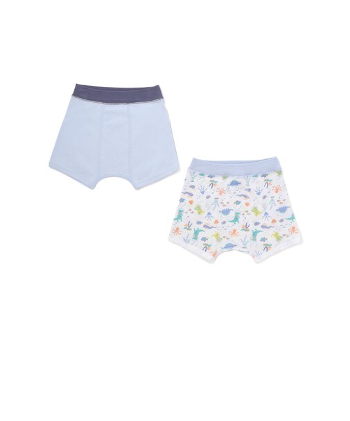 【スララク/吸汗速乾】綿100%汗とムレにサラば！イヌ恐竜+恐竜総柄ショーツ2点セット