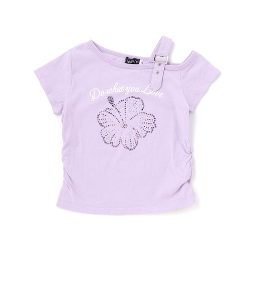 ベルトアクセント・ワンショルダー天竺Tシャツ(110~150cm)