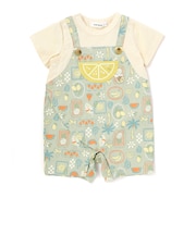 【お揃い】フルーツポケット付き総柄カバーオールベビー(60~80cm)