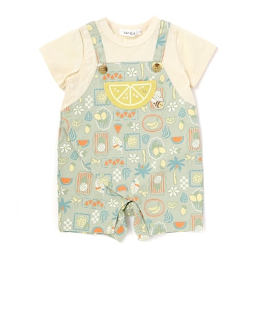 【お揃い】フルーツポケット付き総柄カバーオールベビー(60~80cm)