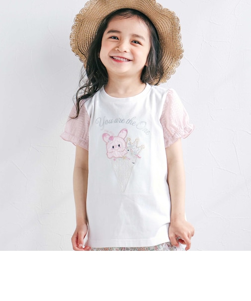アイスxケーキスパンコールパフ半袖Tシャツ(80~130cm)