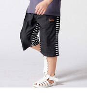 【抗菌・防臭】バックボーダーストレッチツイル6分丈パンツ(90~130cm)