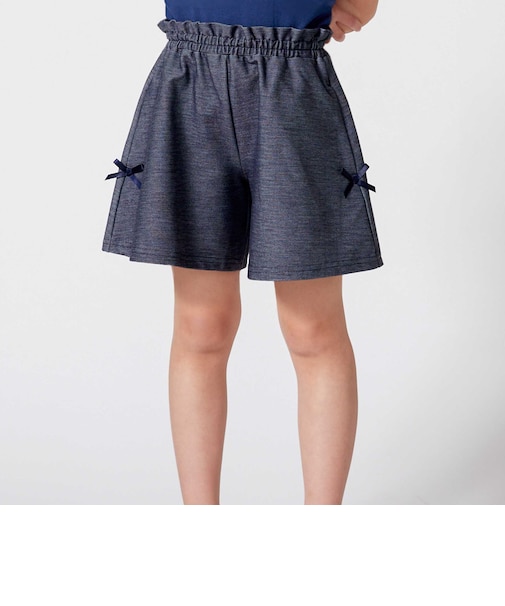 デニムニットストレッチキュロットパンツ(100~150cm)