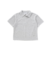 【店舗限定】ボーダーデザイン パイルポロシャツ(100～150cm)