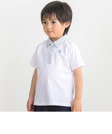 【店舗限定】立体ワンポイントプリント 半袖天竺ポロシャツ(95～150cm)