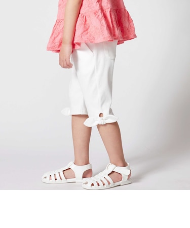 裾リボンモチーフツイルカプリパンツ(90~150cm)