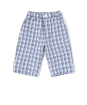 【お揃い】マドラスチェックサッカーポケット切り替えハーフパンツ(90~150cm)