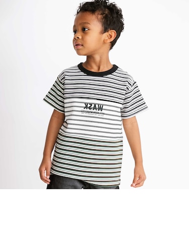 マルチボーダー切り替えTシャツ(110~160cm)