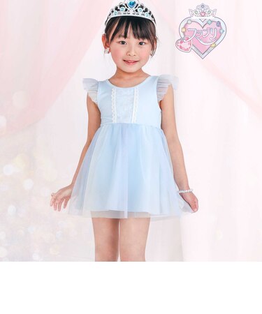 【スラプリ】フリルレース付きプリンセスワンピース水着(90~130cm)