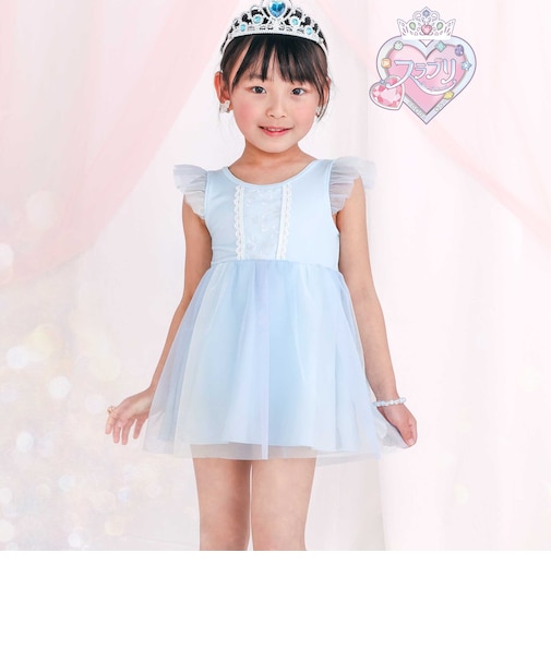 【スラプリ】フリルレース付きプリンセスワンピース水着(90~130cm)