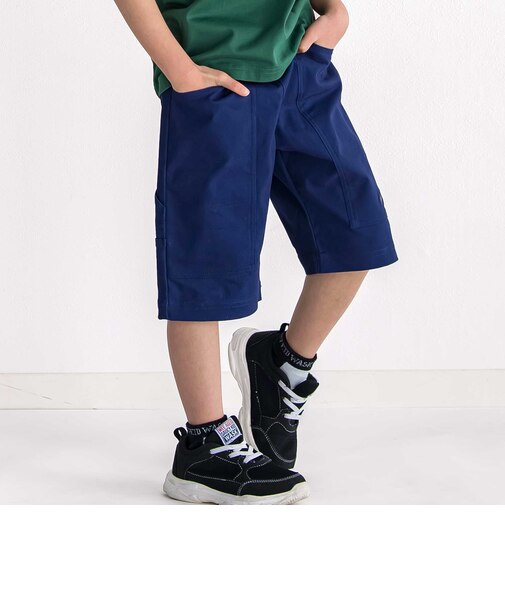 5.5分丈 ロゴ刺しゅうストレッチペインターパンツ(110~160cm)