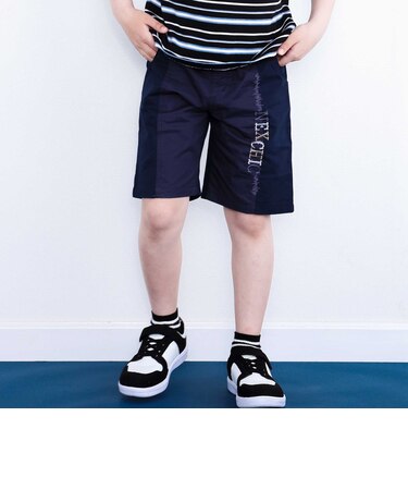 フロント切り替えロゴ刺しゅうツイルハーフパンツ(110~150cm)