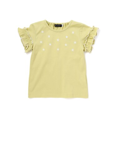 フラワーシャワー刺しゅうフリル天竺半袖Tシャツ(90~150cm)